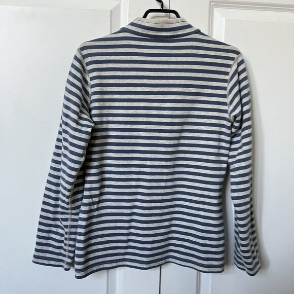 Seasalt Keynote 1/2 Zip Shirt Women 8 Eco Organic Cotton Nautical Stripe Coastal - Picture 2 of 9